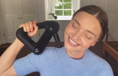 Miranda Kerr swears by her Theragun for massages in isolation.